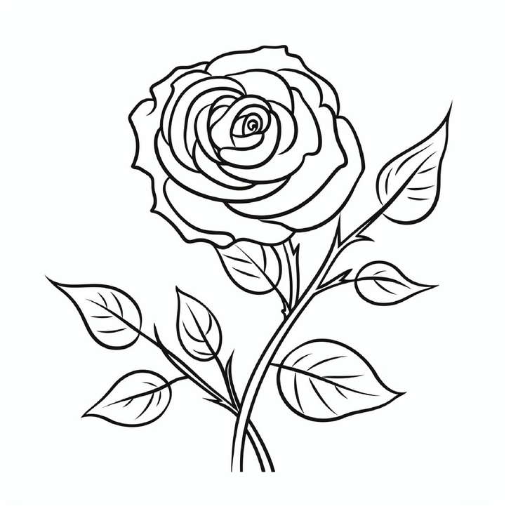 malvorlage-rose-blume-ausmalen