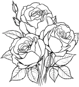 malvorlage-rosen-bouquet-ausmalen