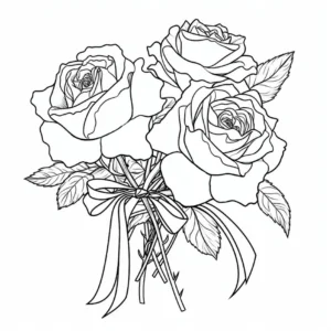 malvorlage-rosen-mit-schleife