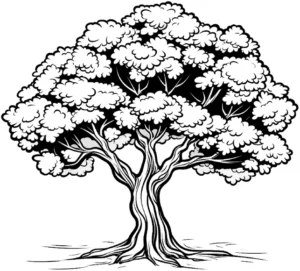 malvorlage-schattiger-baum-ausmalbild