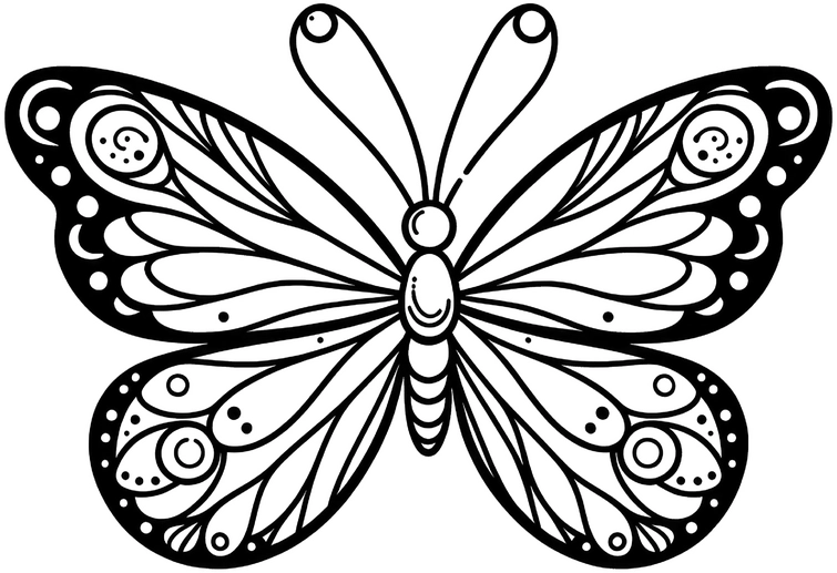malvorlage-schmetterling-detaillierte-muster