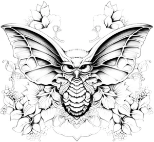 malvorlage-schmetterling-florale-elemente