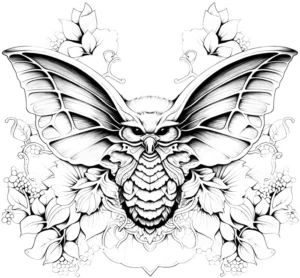 malvorlage-schmetterling-umgeben-von-pflanzen