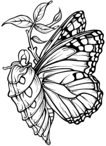 malvorlage-schmetterling-und-pflanze
