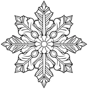malvorlage-schneeflocke-blattmuster