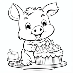malvorlage-schweinchen-mit-geburtstagstorte