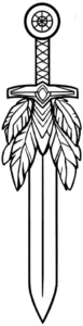 malvorlage-schwert-mit-blaettern-ausmalen