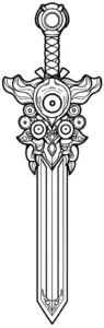 malvorlage-schwert-mit-fantasie-design