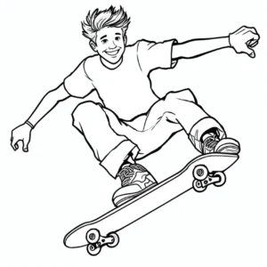 malvorlage-skater-in-aktion-ausmalbild
