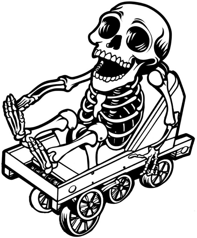 malvorlage-skelett-auf-wagen
