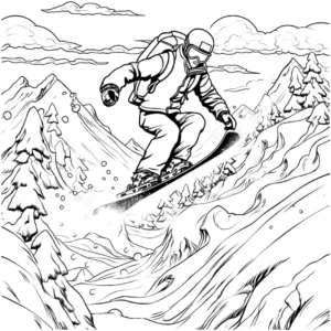 malvorlage-snowboarder-im-schnee