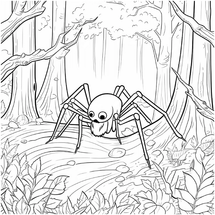 malvorlage-spinne-in-der-natur