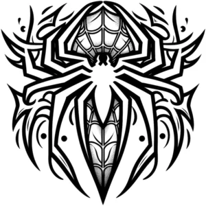 malvorlage-spinne-mit-tribal-muster