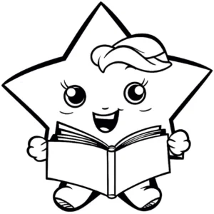 malvorlage-stern-mit-buch-fuer-kinder