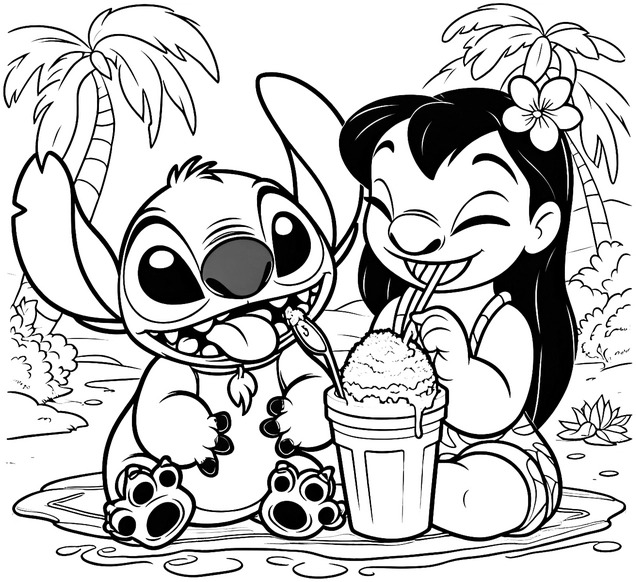 malvorlage-stitch-und-freundin-eisbecher