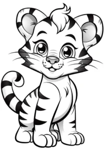 malvorlage-sueses-tigerkind-ausmalbild