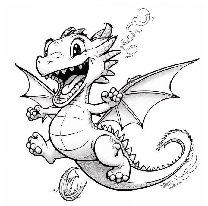 malvorlage-suesse-drachen-fuer-kinder