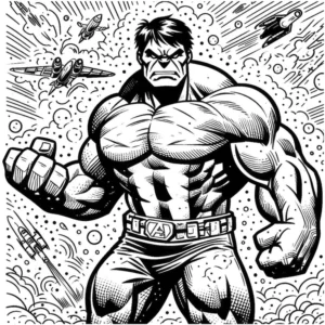 malvorlage-superhelden-action-comic