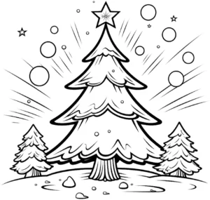 malvorlage-tannenbaum-und-winterlandschaft