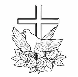 malvorlage-taube-und-kreuz-fuer-kinder