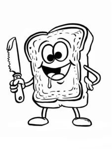 malvorlage-toastbrot-mit-messer-ausmalen