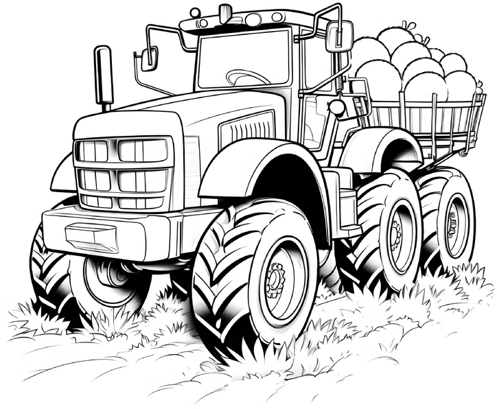 malvorlage-traktor-mit-anhaenger-voller-obst