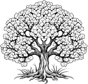 malvorlage-ueppiger-baum-ausmalen