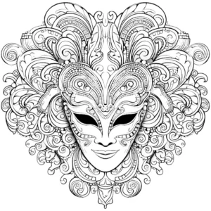 malvorlage-venezianische-maske-mit-floralen-mustern