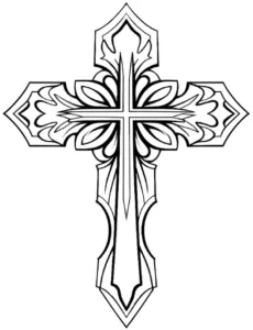 malvorlage-verziertes-kreuz-ausmalen