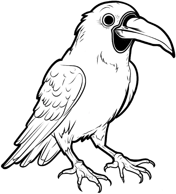 malvorlage-vogel-grosser-schnabel-fröhlich