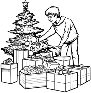 malvorlage-weihnachtsbaum-und-geschenke