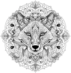 malvorlage-wolf-im-mandala-stil