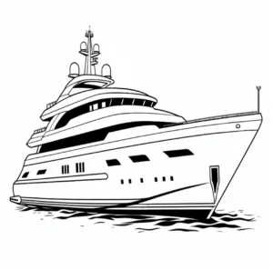 malvorlage-yacht-auf-dem-wasser-mit-eleganten-formen
