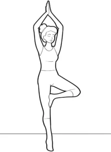 malvorlage-yoga-baumposition-ausmalbild