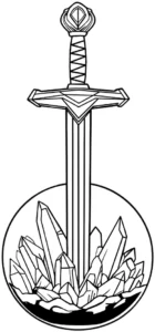 malvorlage-zauberschwert-mit-kristallen