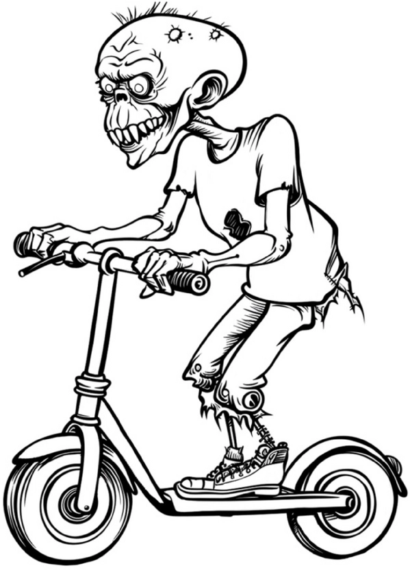 malvorlage-zombie-auf-roller