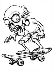 malvorlage-zombie-auf-skateboard