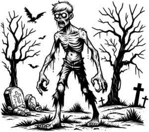 malvorlage-zombie-im-friedhof-gespenstische-szenerie