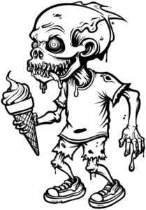 malvorlage-zombie-mit-eis-kreative-ausmalideen