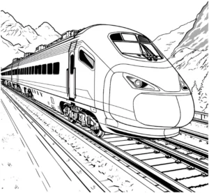 malvorlage-zug-durch-die-berge