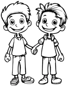 malvorlage-zwei-jungen-freundschaft