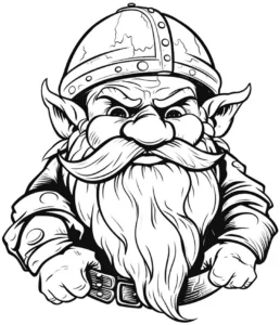 malvorlage-zwerg-mit-helm-und-bart