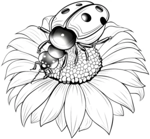 marienkaefer-auf-sonnenblume-ausmalbild