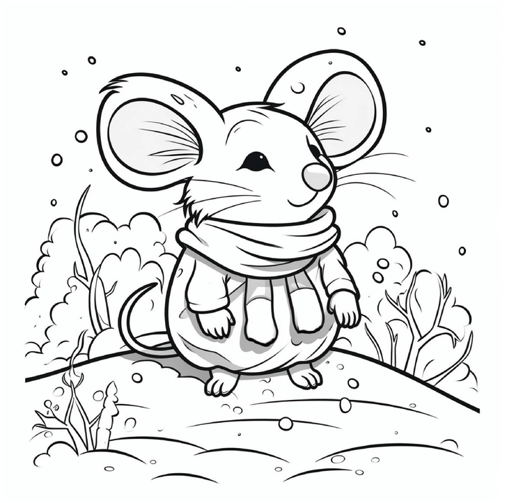 maus-auf-einem-huegel-im-winter