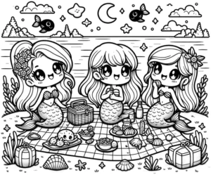 meerjungfrauen-picknick-am-strand