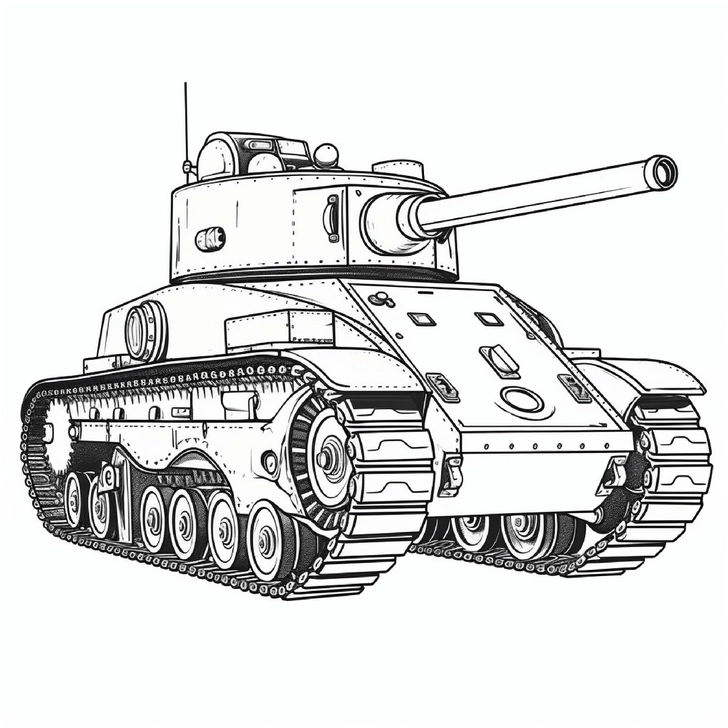 militaerischer-panzer-ausmalvorlage