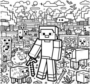 minecraft-charakter-und-tiere-ausmalvorlage
