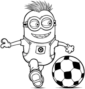 minion-mit-fussball-malvorlage