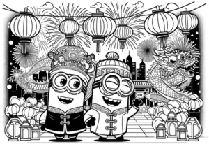 minions-drache-laternen-festliche-malvorlage