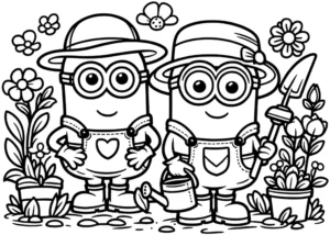 minions-im-garten-blumen-und-pflanzen